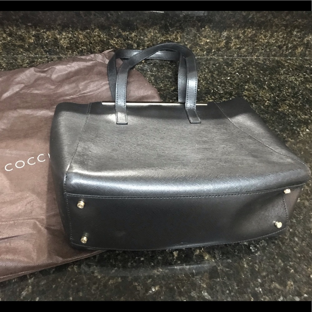 Coccinelle black Italian leather tote purse